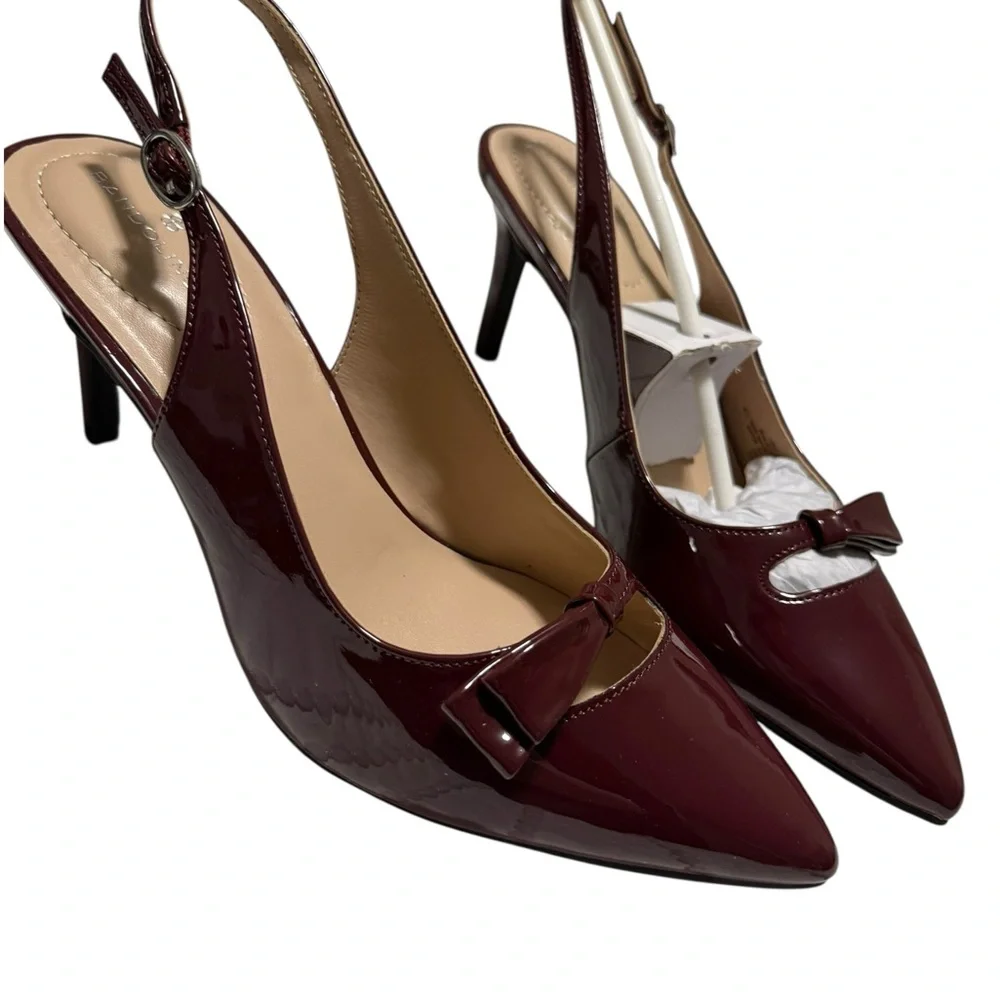 Bandolino Maroon Patent Slingback Heels size 10 NWT